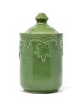 The Himalayan Goods Company - Kitchen Aesthetics Stoneware Ceramic Jar with Lid (650ml) - Forest Green