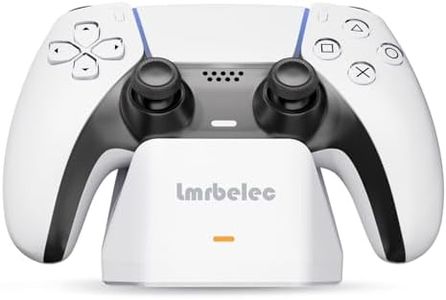 Lmrbelec PS5 Controller Charger Station, PS5 Controller Stand Holder Accessories Fast Charging Station for PlayStation 5 Dualsense - White