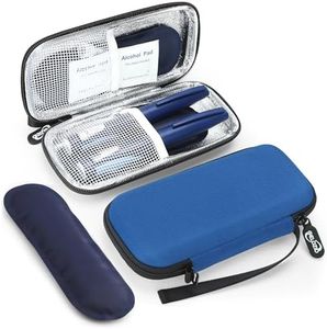 Gelozid Insulin Cooler Travel Case Diabetic Medication Insulated Cool Organizer with 2 Reusable Ice Packs for Insulin Pen and Other Diabetic Supplies, for The Daily Life and Trip, Hard Blue