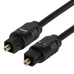 Cmple - Optical Audio Cable 6ft - Slim Fiber Optic Cable Ultra-Thin Gold Plated Toslink Cable Digital S/PDIF Audio for Soundbar Av Receivers, TV Sound Bar, Game Console Slim Optical Cord