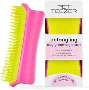 Tangle Teezer Pet Teezer, Grande Brosse Démêlante de Toilettage pour Chien, pour le Bain ou sur Poil Sec, la Brosse Démêlante Parfaite pour Chien, Rose et Jaune