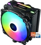 Enermax ETS-F40 A-RGB CPU Air Cooler Black - 140mm PWM Fan, 4 Copper Direct Heat Pipes, 200W+ TDP for Intel LGA1700/AMD AM5