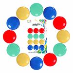 Magnets For Notice Board Strong Round Dots Buttons Magnet For Fridge Pin Board Magnetic Planning Whiteboard Refrigerator DIY Home Office School Stationery Accessories Five Assorted Colors (Pack Of 12)