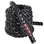 DAWOO Battle Ropes-38mm*9/12/15m Basics Exercise Rope for Home Gym Workout Equipment Training Rope,Heavy Weighted Rope Professional Workout Battle Ropes (Without bracket, 15M)