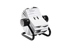 Durable Telinfex Rotary Address Card Holder | Includes 500 Cards | Includes 25 Tab A-Z Index | Made from Metal | Black