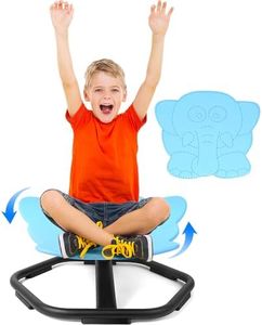 TERRAMUS Elephant Swivel Chair for Kids, 360° Spinning Seat, Sensory Spin Chair, Toddler Sit and Spin Wobble Chair, Autism ADHD Toy Chairs, Play Equipment Relief Motion Sickness for Boys Girls (Blue)