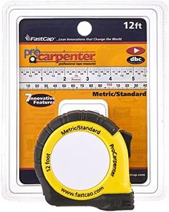 FastCap ProCarpenter Metric/Standard Measuring Tape - Ideal for Professionals and Home Improvement - with Lever Action Belt Clip and Dual Locking System - 12' - 99954