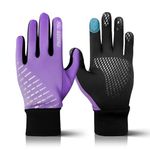 AXKAL Winter Gloves Kids Cycling Grip Warm Comfortable Anti-Slip Value Pair, Glove Soft Durable Running Walking Hiking School Lightweight For Boys Girls Youth Children (XL, Purple)