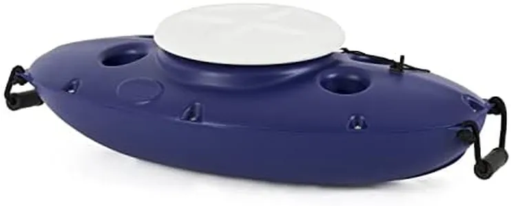 CreekKooler 30 Quart Camping Floating Water Companion Ice Chest Cooler with Locking Lid and Drink Holders for Kayaks and Canoe, Blue