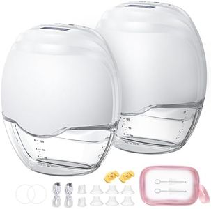 Jheppbay Electric Breast Pump Wearable, Discreet Hands Free Portable for Mom, 3 Modes 12 Levels, BPA Free, Fit in Bra, Travel, Office, Home Breastfeeding, Double
