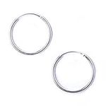 10MM Sterling Silver SMALL Plain Simple Polished Top Hinged Endless Hoop Earrings - Fine Circle Round Hoop Sleeper Earrings for Women/Teenagers/Girls