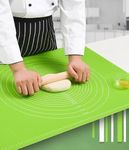 Carrot - Silicone Baking Mat Silicone Chapati Atta Kneading Mat Non-Stick Fondant Rolling Mat Stretchable for Kitchen Roti Chapati (Baking Mat 50 * 40 cm) (Green, 1)