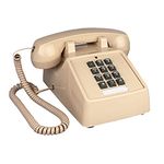 TelPal Landline Phones for Home Office Hotel School Corded Single Line Heavy Desktop Basic Telephone for Seniors Retro Classic Old Fashion Movie Decor Telephones with Loud Metal Bell Ringer (Ivory)