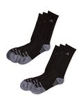 ADIDAS Men's 6-Pack Cushioned Extra Durability/Moisture Wicking Crew Socks Black/Onix (Shoe Size 6-12)