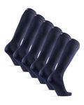 DANISH ENDURANCE Knee-High Bamboo Dress Socks, Over The Calf, Super Soft, Men & Women, 3 Pack Navy 9-12
