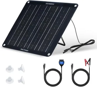 ECO-WORTHY 10W Upgraded Solar Car Battery Charger Maintainer 12V Waterproof Quick-Stand Support Solar Trickle Charger for Car Truck Boat Lawn Mower RV Trailer Tractor ATV Utility Vehicle Battery