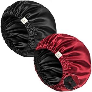 YANIBEST Silk Bonnet for Sleeping Satin Bonnet Hair Bonnets for Black Women and Men Double Layer Ajustable Bonnet for Curly Braids Hair