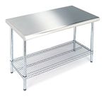 Seville Classics Commercial Stainless Steel Top Worktable, Chrome