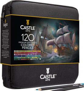 Castle Art 120 Colouring Pencils Set – Artist Quality Drawing Kit