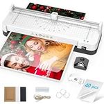 Assark 9 in 1 Laminator for A3/A4/A5/A6, 13 Inch Hot and Cold Laminator with Built-in Paper Cutter, 40 Laminating Pockets, Corner Rounder, Hole Punch, for Home, Office and School Teachers