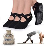 Ozaiic Yoga Socks for Women Non-Slip Grips & Straps, Ideal for Pilates, Pure Barre, Ballet, Dance, Barefoot Workout