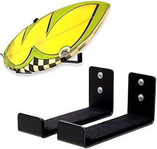 StoreYourBoard Naked Surf, The Original Minimalist Surfboard Wall Rack, Display Rack, Black Aluminum