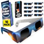 Solar Eclipse Glasses - 10-Pack - with Solar Safe Filter Technology - Solar Viewers with Cardboard Frame - Lunettes Pour éclipse Solaire