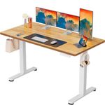 ErGear Electric Standing Desk, 63‘’x28‘’ Height Adjustable Sit Stand up Desk, 4 Memory Computer Home Office Desk Standing Table with Splice Board (Light Vintage Brown)