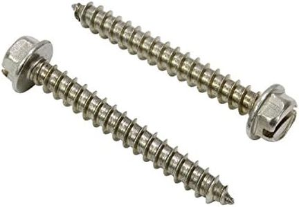 Bolt Dropper No 12 X 3" Stainless Slotted Hex Washer Head, (25 Pack), 18-8 (304) Commercial Grade Corrosion Resistant Stainless Steel Screws Choose Size