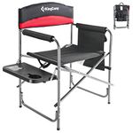 KingCamp Directors Chairs Folding Oversize Camping Chairs for Adults 20.86 in Wide Seat for Heavy People with Table Supports up to 396 LBS(Red)