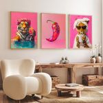 Gamya Big Aesthetic Funky Modern Art Framed Wall Posters For Living Room, Bedroom | Big Paintings For Wall Decoration (14x18 Inches) (Pattern 1)