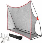 FINGER TEN Golf Hitting Practice Net 10x7 Feet for Backyard Driving Range with Golf Balls Rubber Tees Packed in Carry Bag, Golf Chipping Training Net Large for Indoor Outdoor Use (Golf Net 3-in-1)