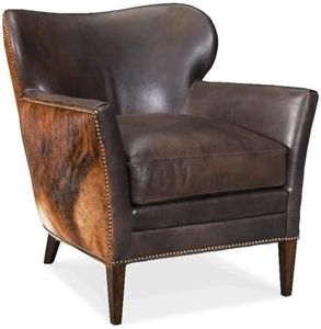 Hooker Furniture Kato Leather Club Chair in Dark Brown Leather
