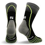 Vitalsox VT6810 Italian Made Compression Ligament Support Sport Crew Socks with Silver DrystatItalian, X-Large, Black (1 pair Fitted)