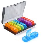 DEFWAY Weekly Travel Pill Organizer - Morning Noon Night Pill Box 3 Times a Day, Small Travel Pill Case for Vitamins, Medicine, Travel Essentials for Flying