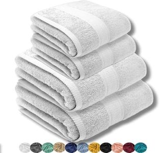 LEBENGOOD-Juego de Toallas Baño, Algodón Premium, 550gsm, 2 de Lavabo, 2 de Ducha, Extra Suaves, Absorbentes y Resistentes.(2 50X90 2 70X130 Blanco)