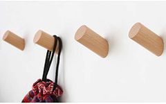 Felidio Wood Wall Hooks, 4 Pack Coa