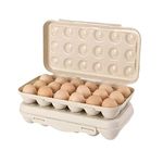 ozket Plastic Egg Holder for Refrigerator, Stackable Egg Storage Tray With Lid, Plastic Egg Box Carrier 1 Pack, BPA-Free Egg Storage Container for 18 Eggs (Multicolor)