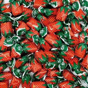 Strawberry Filled Hard Candy - 1 Pound Individually Wrapped Strawberry Bon Bons Candy - Bulk Bag