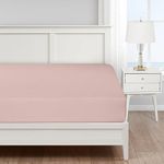 Babu Homes Blush Pink Fitted Sheet Double 30 CM Deep Easy Care Soft Brushed Premium Microfibre Shrinkage and Fade Resistant Bedsheet