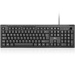 Rii RK907 USB Wired Keyboard Full Size Office Keyboard Compatible with Mac PC Tablet Windows Android Microsoft UK Layout