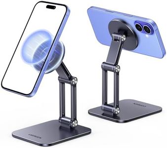 UGREEN Magnetic Phone Stand for Desk, Adjustable Aluminum MagSafe Holder, Compatible with iPhone 16 Pro Max 15 14 13 12 Series, with MagSafe Metal Ring