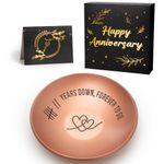 7 Year Anniversary Copper Gifts for Her/Him, 7th Wedding Anniversary for Wife Husband, 4" Ring Holder Dish Jewelry Tray - Personalized Seven Years Decorations Ideas Copper Gift for Men Women Couple