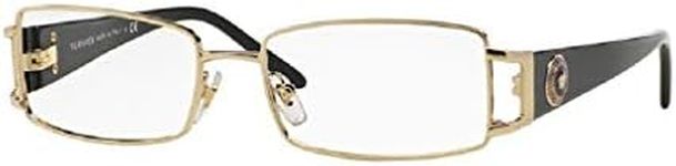 Versace VE1163M 1252 52M Pale Gold Rectangular Eyeglasses For Women+ BUNDLE With Designer iWear Eyewear Kit