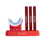 SNOW Limited Edition Teeth Whitening Wireless Kit, Teeth Whitening Kit with LED Light, Water-Resistant Whitening Kit, 3 Whitening Wands and Wireless LED Mouthpiece, Ultra-Portable Whitener - (Red)