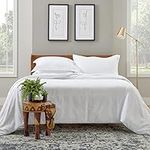 Cosy House Collection Luxury Bamboo Duvet Cover Set 3-Piece - Ultra Soft Hypoallergenic Bedding - Zippered Comforter Protector, Includes 2 Pillow Shams - King/Cal King - White