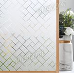 WISDOM Window Glass Frosted Film Sticker for Home/Office Decorative Film 16x48 Rechtangle