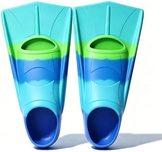 DASIAUTOEM Kids Swim Fins, Short Kids Fins Youth Swimming Flippers for Lap Swimming Training for Children Girls Boys Beginners