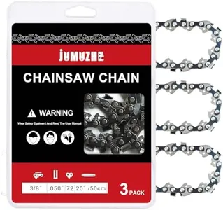 JUMUZHE Chainsaw Chains for 20 Inch Chainsaw Bar,3/8"LP Pitch,050"Gauge 72 Drive Links Fits Husqvarna 455, Poulan,Stihl and More