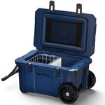 45 Quart Camping Cooler with Wheels, Insulated Portable Ice Chest Box Keeps Ice for up to 5 Days, Leak-Proof Outdoor Ice Chests and Coolers for Camping, Tailgating, Beach, Picnic, Groceries, BBQ